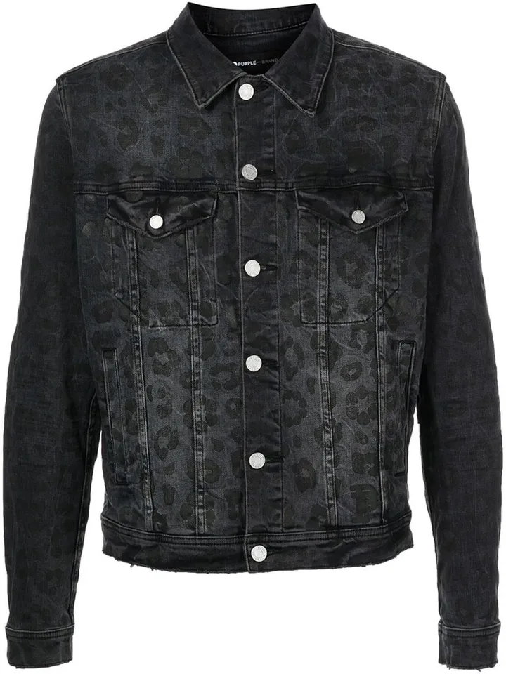Monogram-Leopard Print Denim Jacket