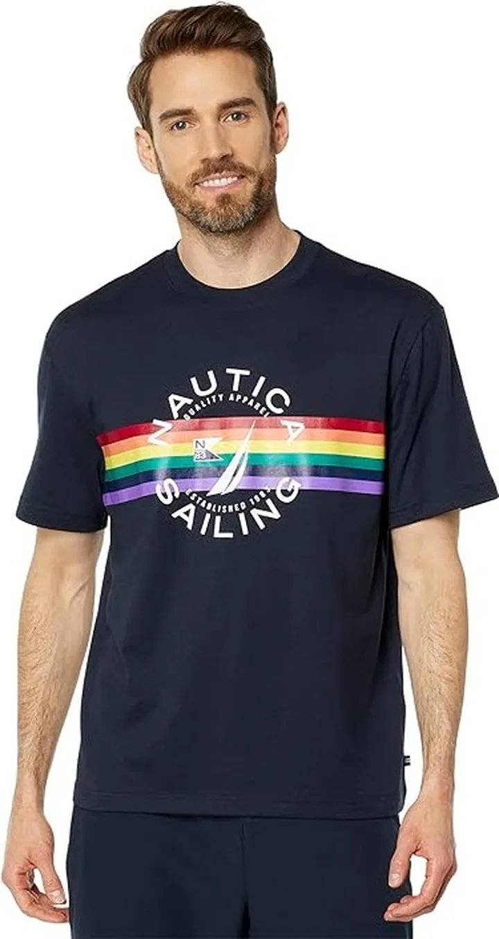 Nautica Pride Graphic Sleep T-Shirt (Navy) Men's Clothing