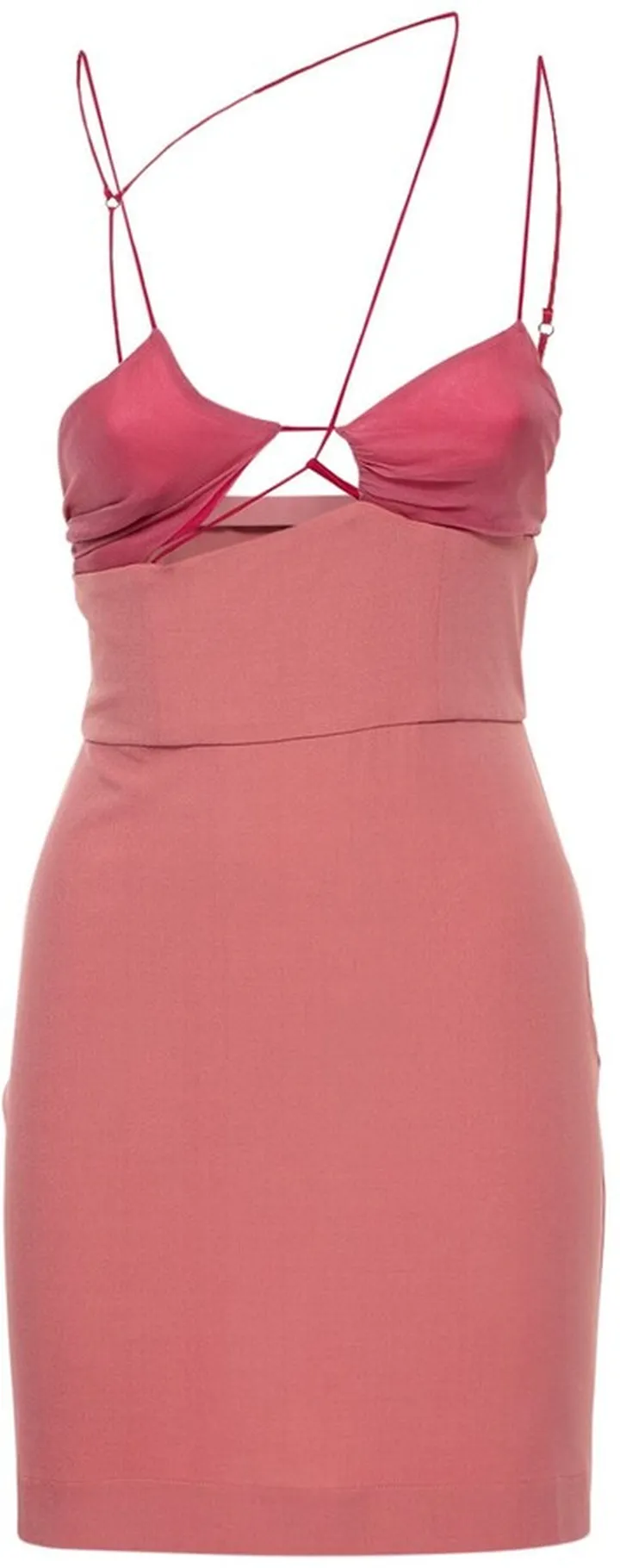 Fitted silk crepe & jersey mini dress