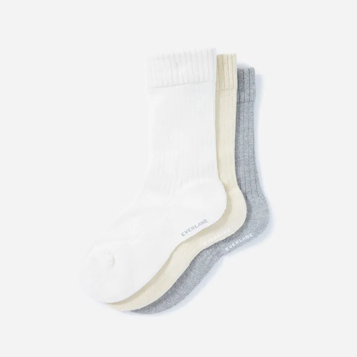 The Organic Cotton Ribbed Crew Sock 3-Pack
