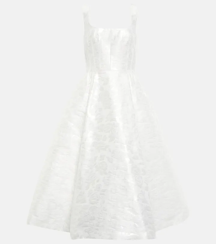 Bridal jacquard midi dress
