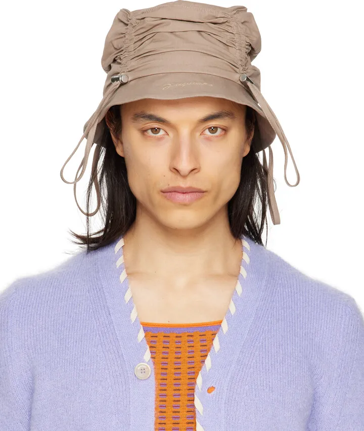 Jacquemus Beige Le Raphia 'Le Bob Lacos' Bucket Hat