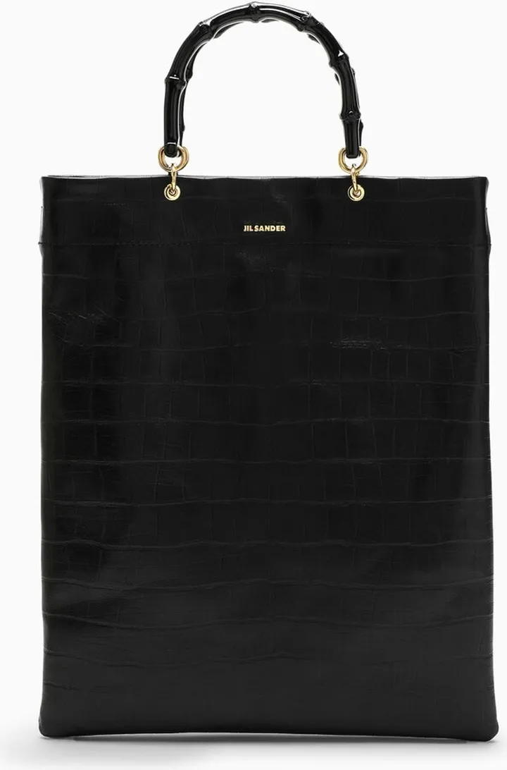 Black Medium Bamboo Shopper