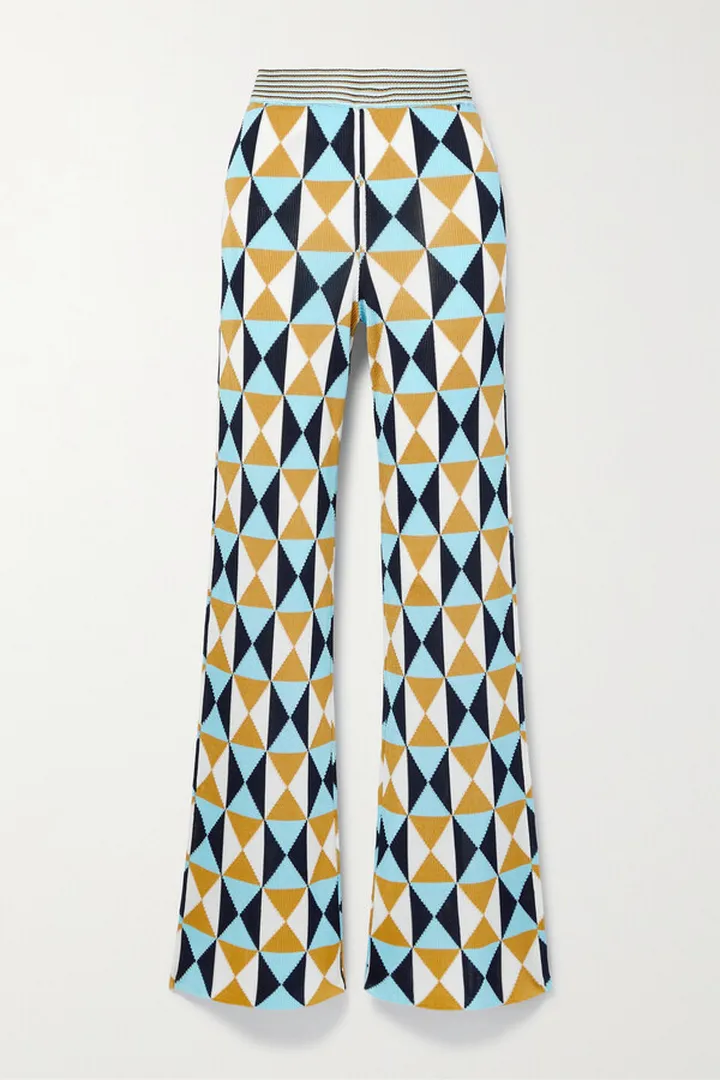 Etro - Jacquard-knit Straight-leg Pants - Yellow