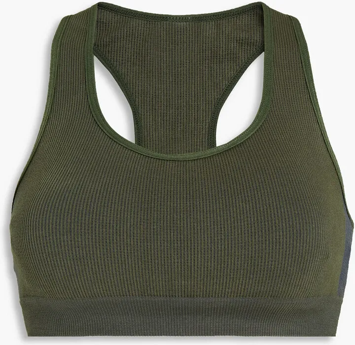Anna ribbed-knit sports bra