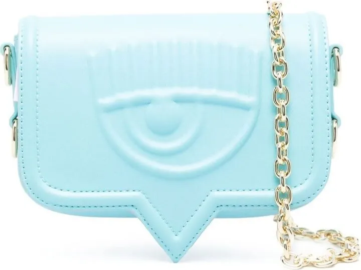 Light-blue Eyelike Crossbody Bag In Polyester Woman