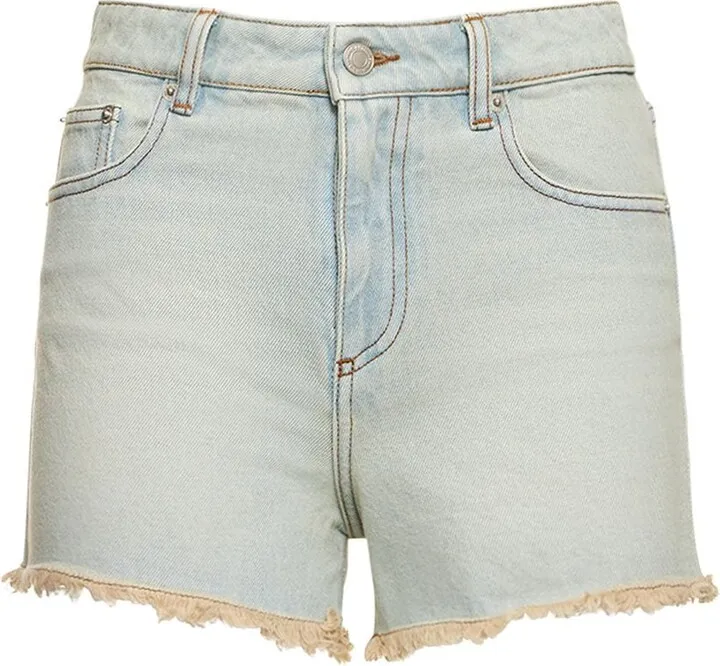 Cotton denim shorts