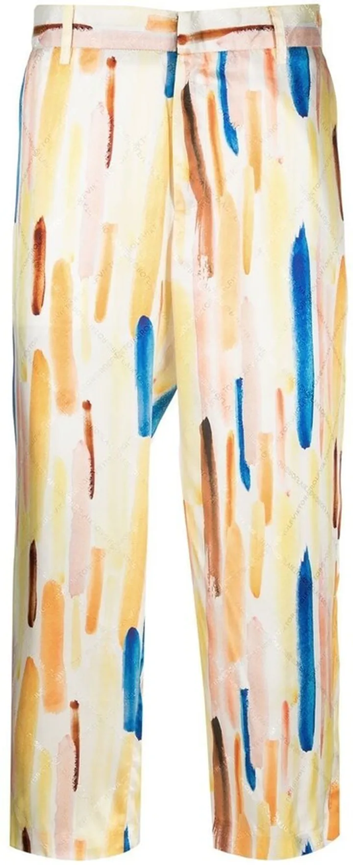 Impasto brushwork cropped pants