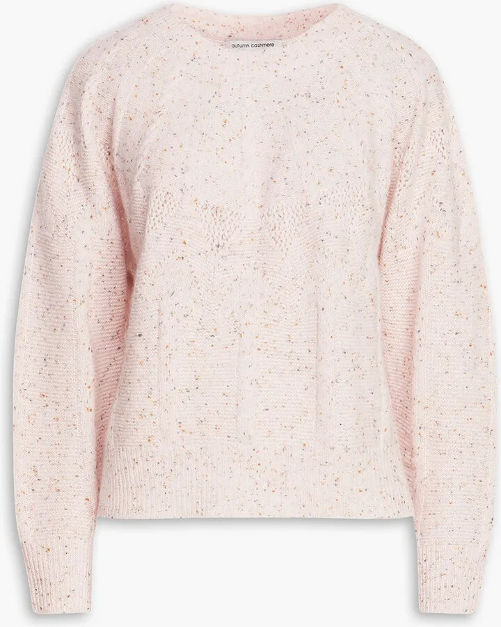 Donegal cable-knit cashmere sweater