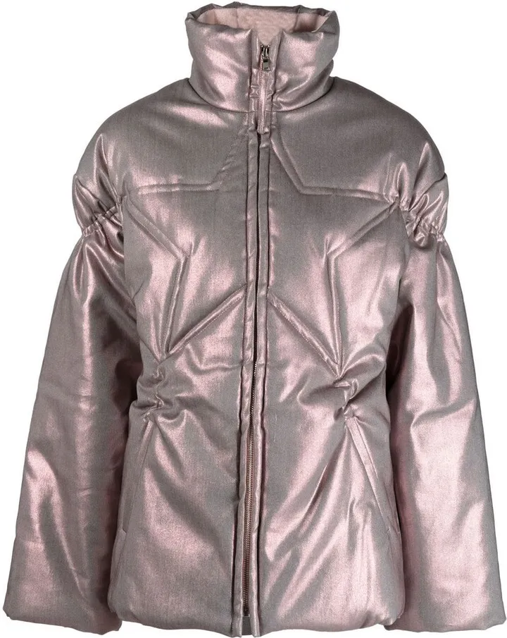 Metallic-Effect Puffer Jacket