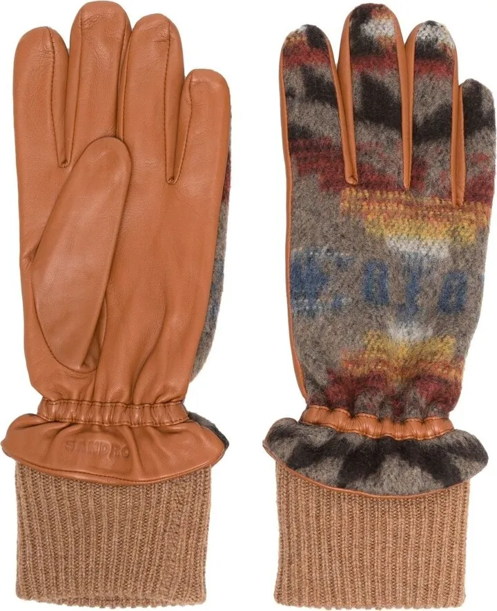 Canyon patterned-knit gloves