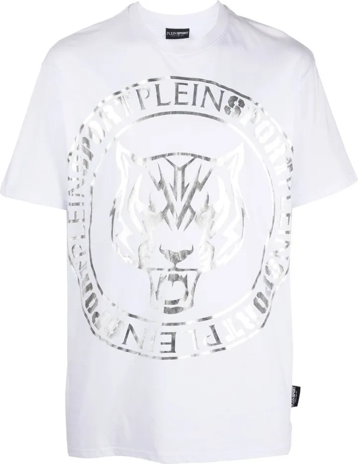 tiger-head logo-print T-shirt