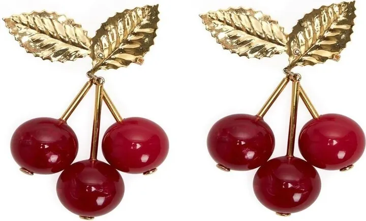 Cherry Clip-On Drop Earrings