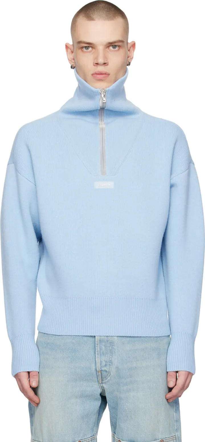 Coperni Blue Half-Zip Sweater