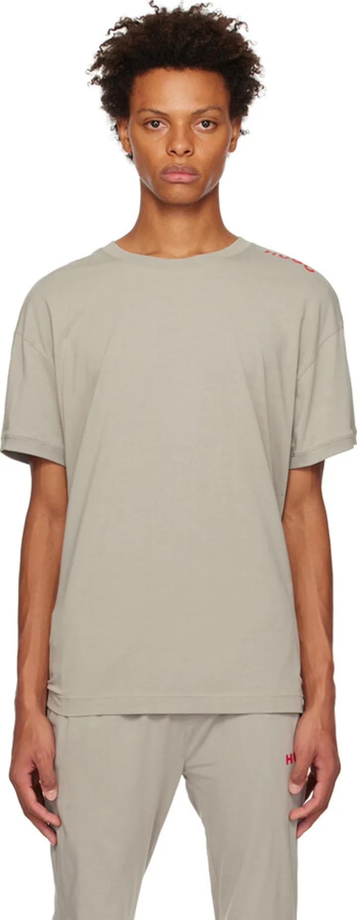 Hugo Taupe Printed T-Shirt