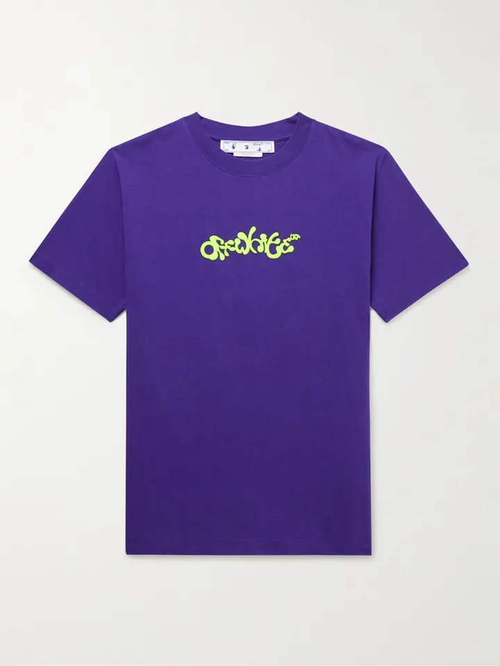 Logo-Flocked Cotton-Jersey T-Shirt