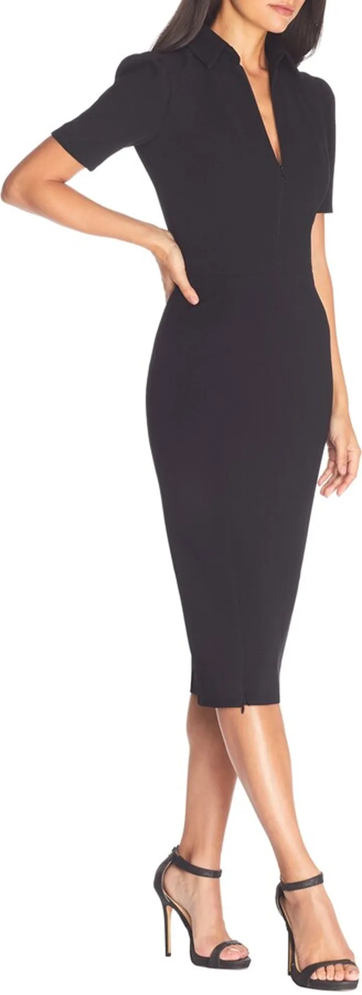 Gloria Front Zip Sheath Dress