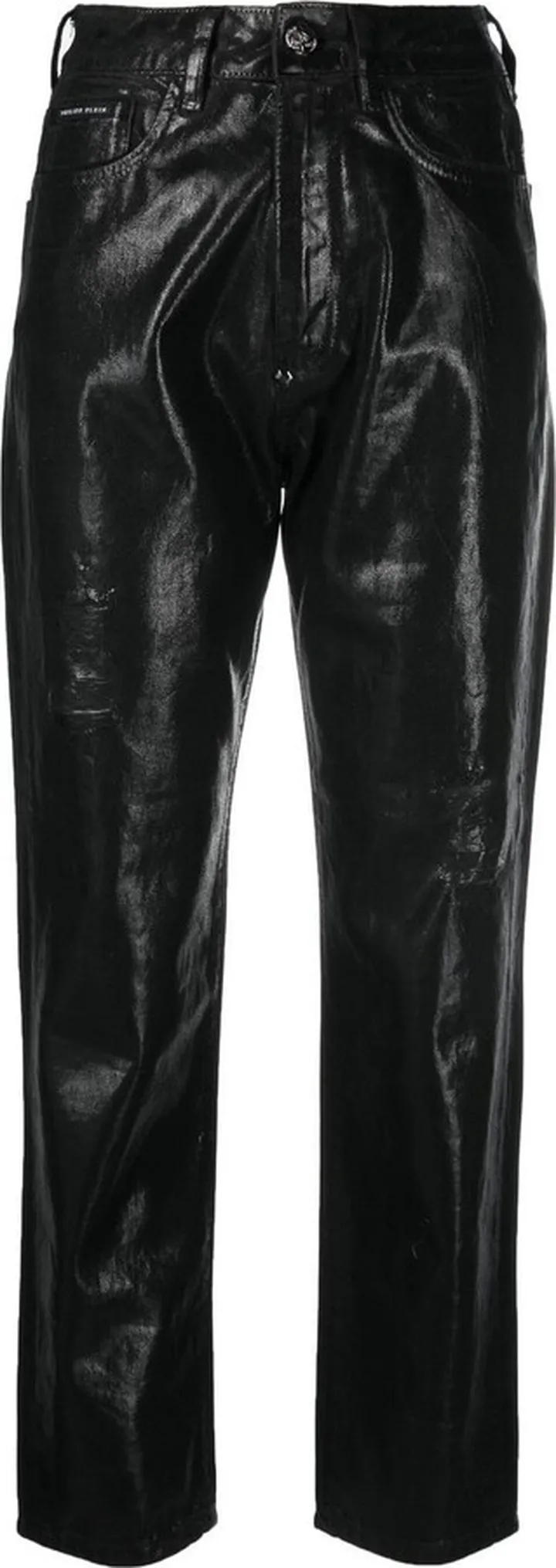 Metallic Cropped Boyfriend Jeans