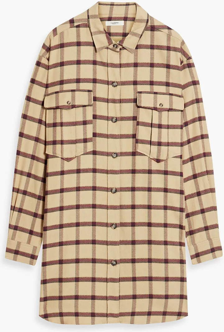 Britany checked cotton-twill mini shirt dress