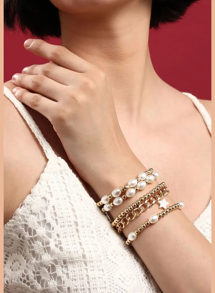 Gold Plated Designer Stone Western Wear Bracelet For Women