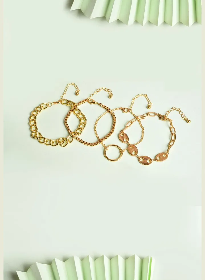 Pack of 4 Gold Plated Designer Bracelet