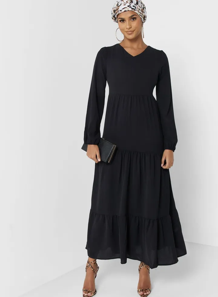 Puff Sleeve Tiered Dress