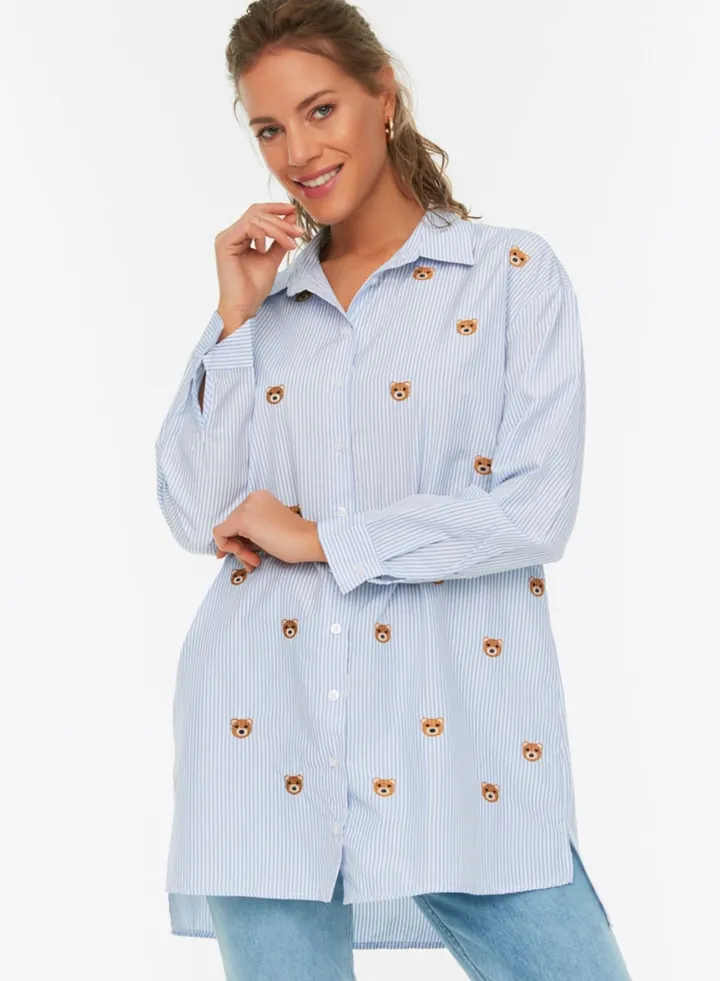 Embroidered Longline Shirt