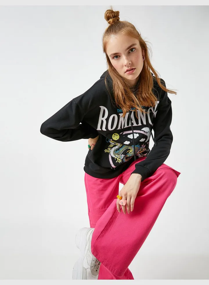 Printed Hoodie Long Sleeve
