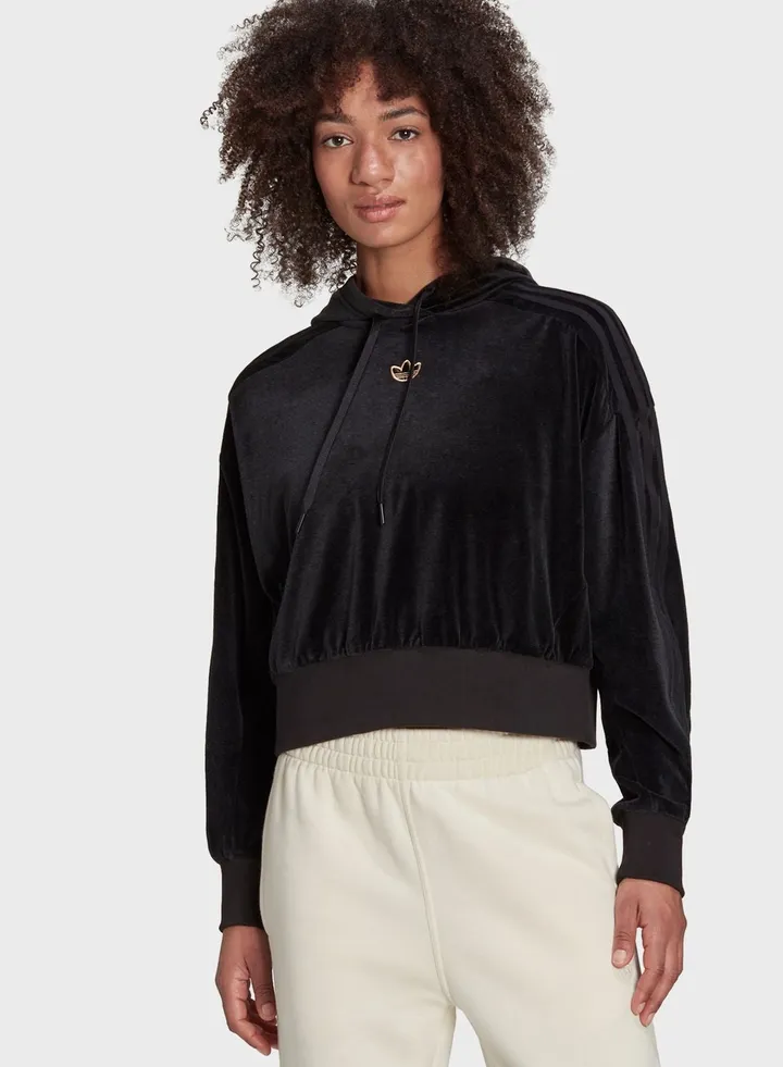 Trefoil Cropped Hoodie