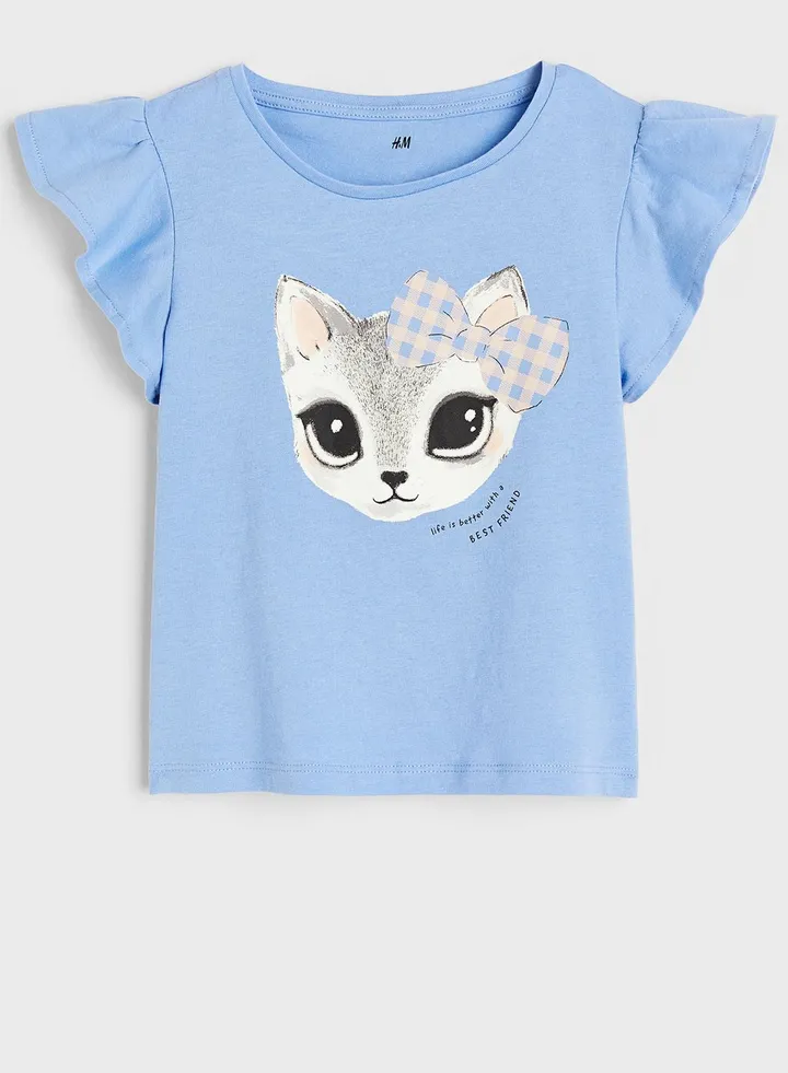 Kids Cat Print Top