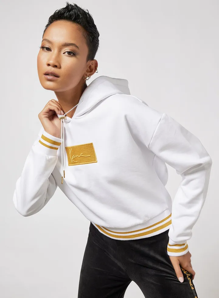 Signature Box Logo Hoodie White