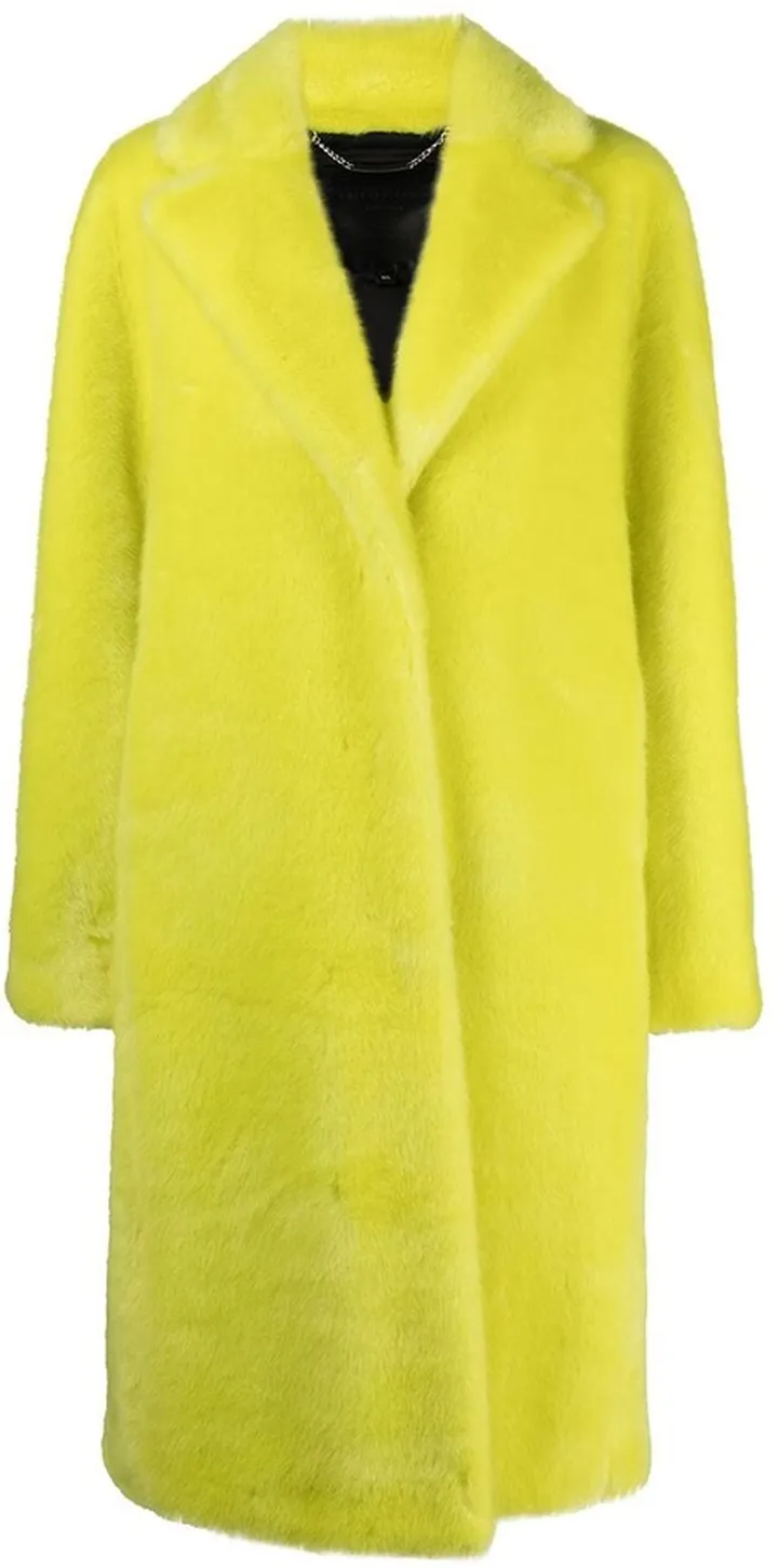Graffiti-Print Faux-Fur Coat