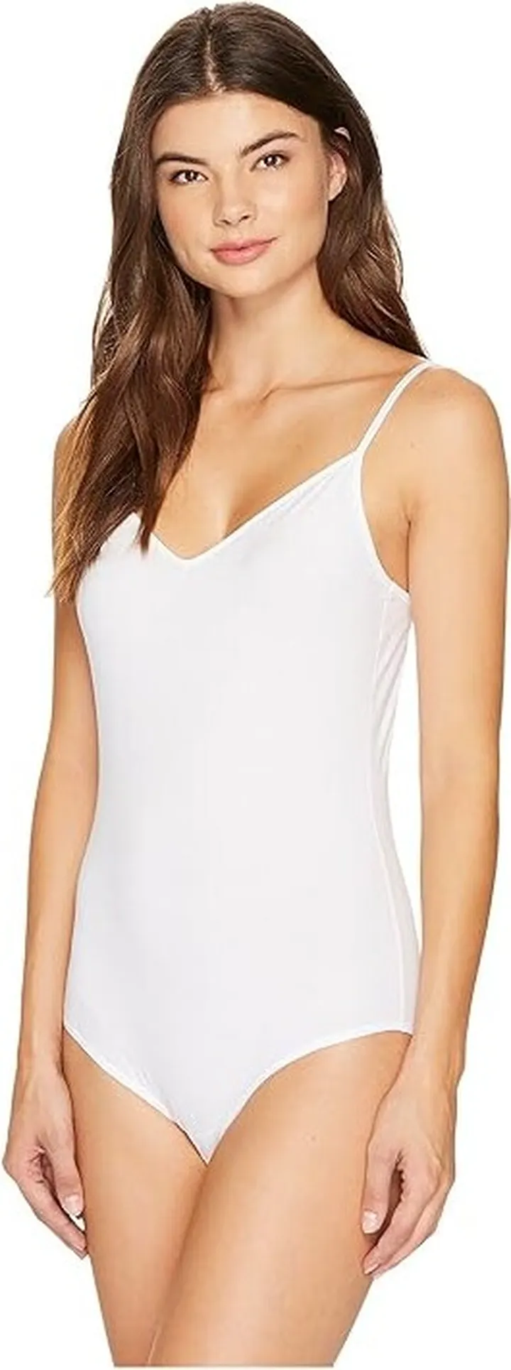 Hanro Cotton Sensation Spaghetti Bodysuit (White) Women's Jumpsuit & Rompers One Piece