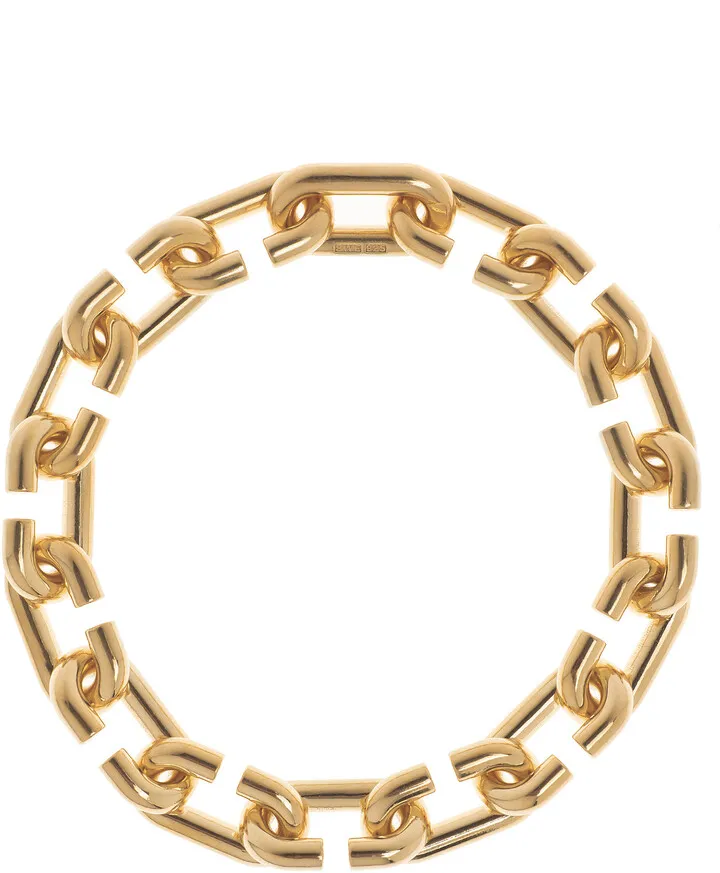 Women's C Polished Gold Vermeil Thick Bracelet