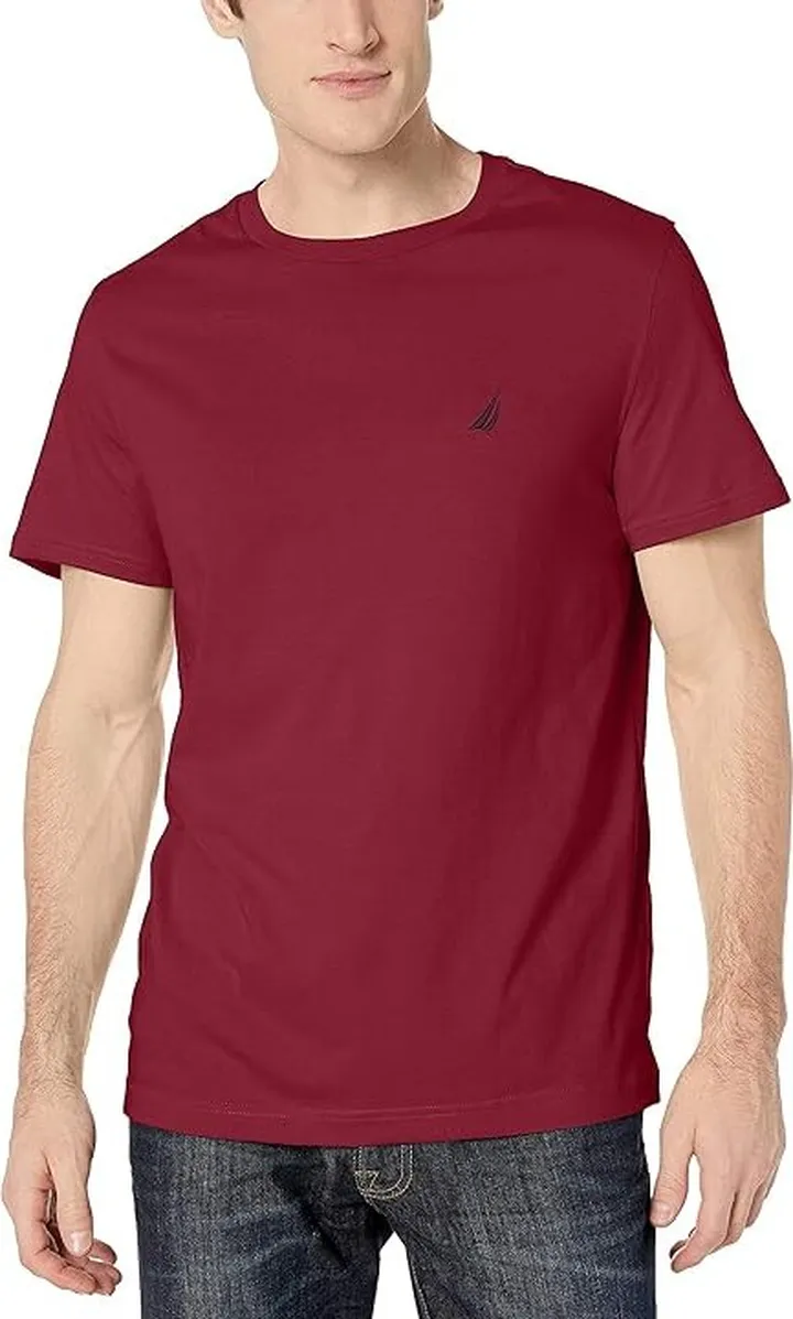 Nautica Men's Short Sleeve Solid Crew Neck T-Shirt (Barolo Solid) Men's T Shirt