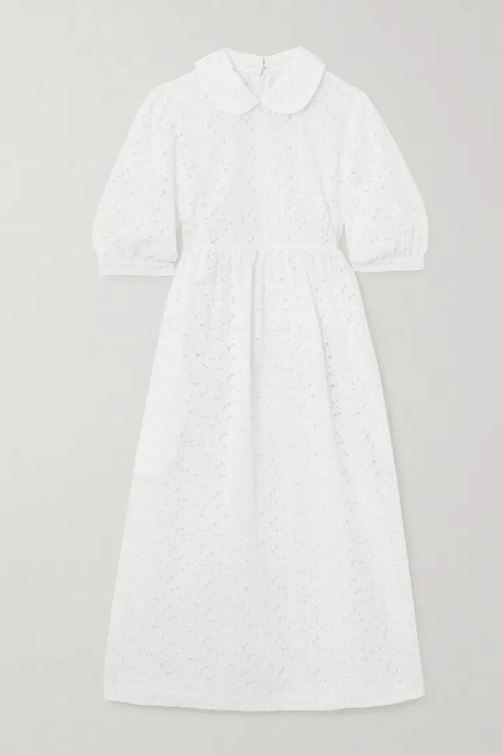 Comme des Garçons GIRL - Broderie Anglaise Cotton Midi Dress - White