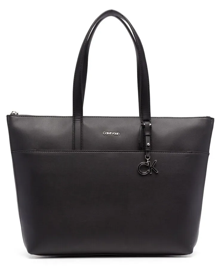 Large Faux-Leather Tote Bag