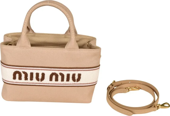 stripe Logo Top Handle Tote