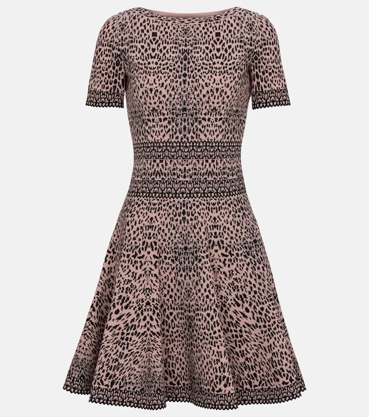 Stretch-jacquard minidress