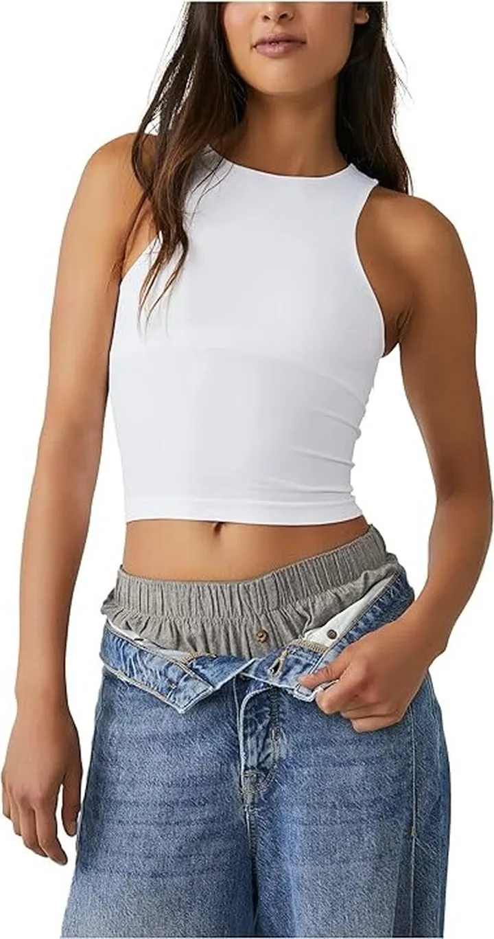Free People Clean Lines Cami (White) Women's Clothing