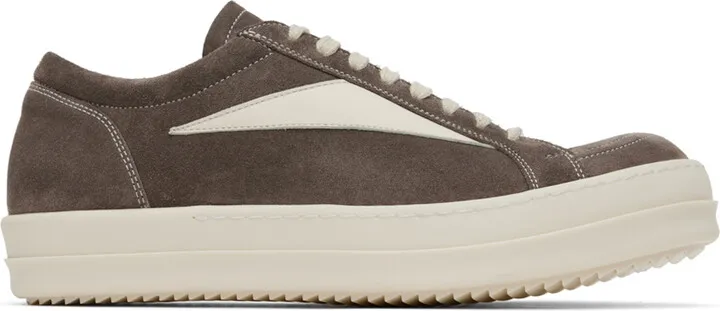 Rick Owens Gray Suede Low Sneakers