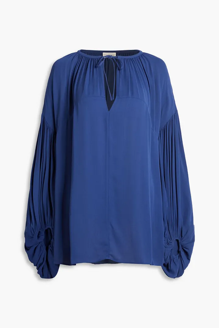 Gathered crepe blouse