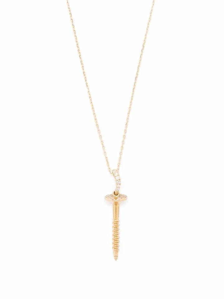 18k yellow gold Screw diamond necklace