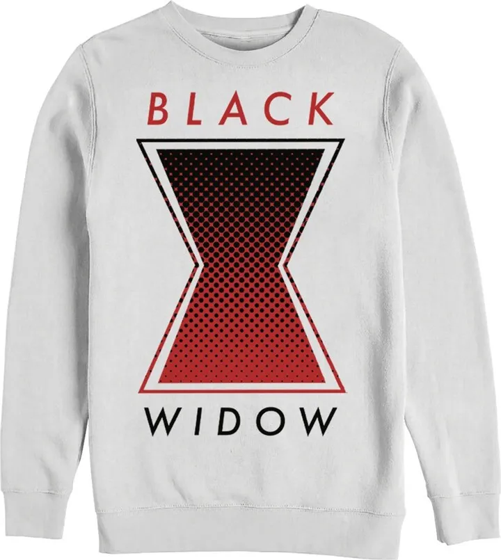 Men's Marvel Black Widow Gradient Logo Sweatshirt - White - Small