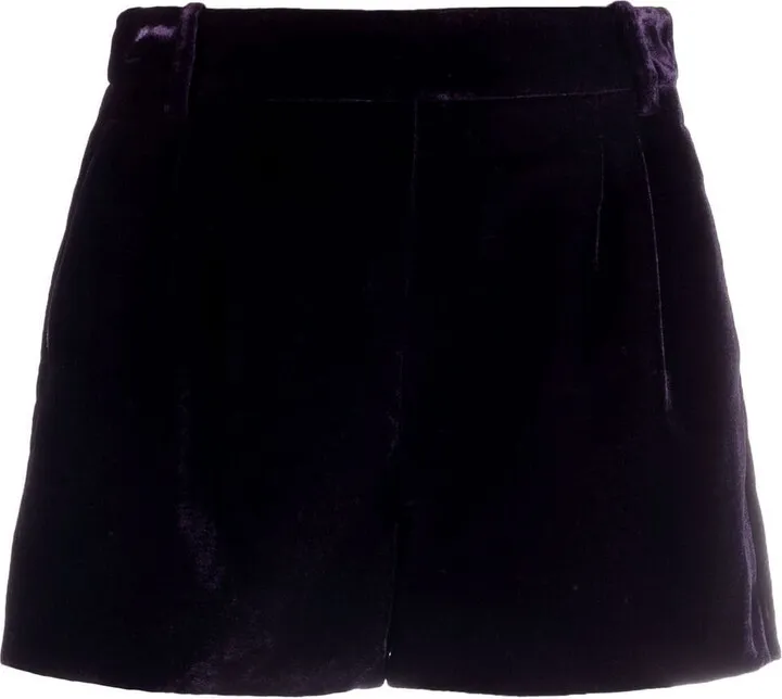 High-Waisted Velvet Shorts