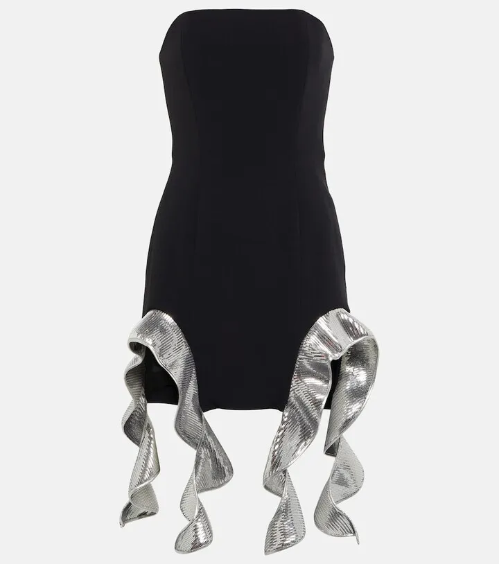 Embellished ruffle minidress