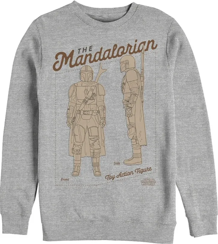 Men's Star Wars The Mandalorian Toy Action Figure Sweatshirt - Athletic Heather - Small