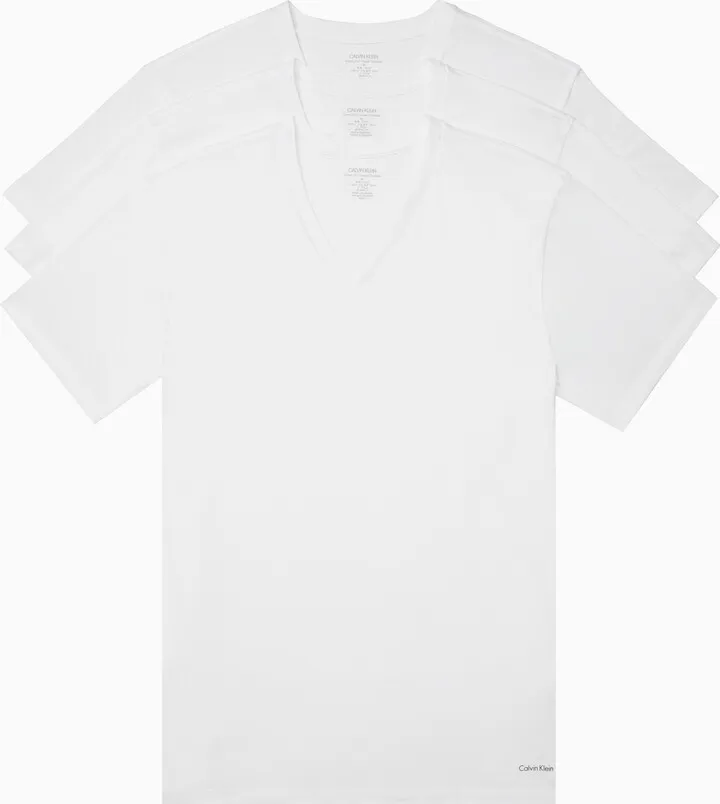 Calvin Klein Men's Big Cotton Classics V Neck 3 Pack