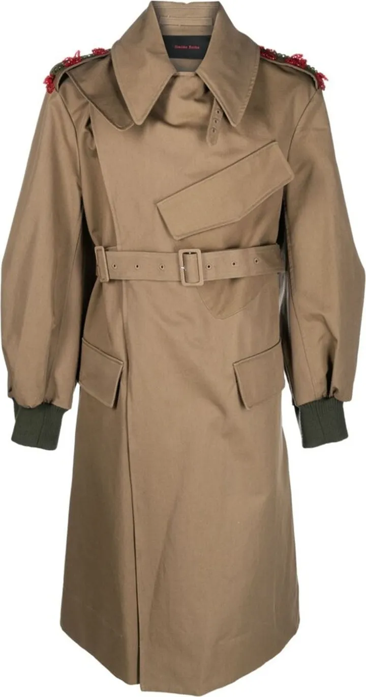 Double Buckle Belted Trench Coat