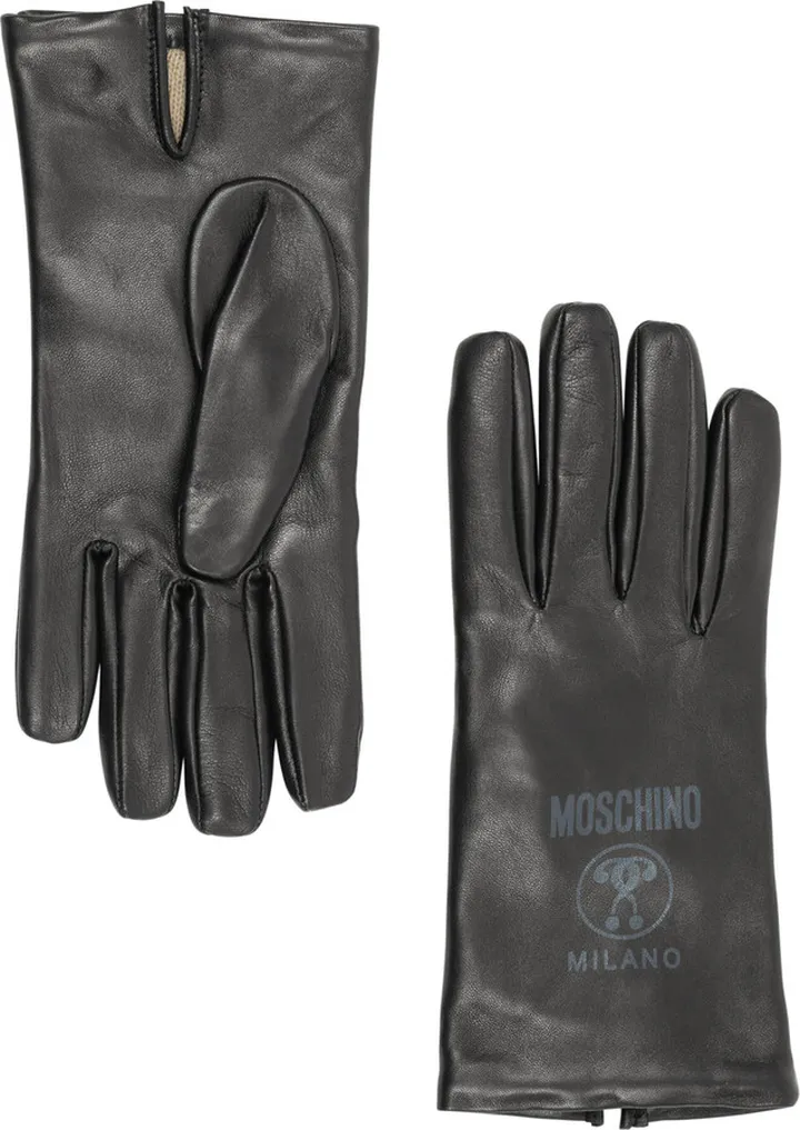 Double Question Mark Leather Gloves
